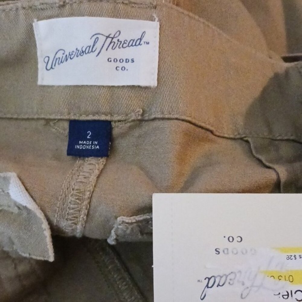 Universal Thread Womens Cargo Midi Skirt Tan High Rise Utility Size 2 - Picture 6 of 7